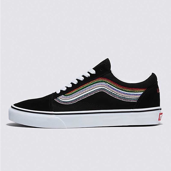NWT Vans Old Skool Sneakers, Black Rainbow Size 6 New in Box - Picture 2 of 9